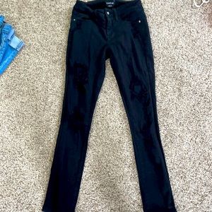 Bebe black distressed jeans